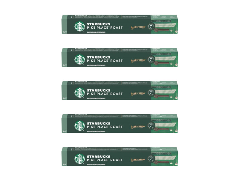 Kapsułki Starbucks Pike Place Roast do ekspresu Nespresso 5 x 10 sztuk