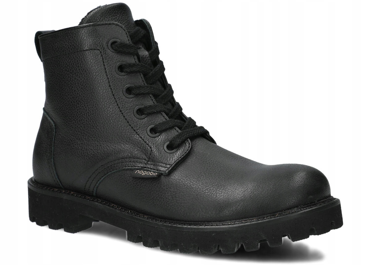 Nagaba 0941 Černá Lehké, Pohodlné, Kožené, Polské Dámské Traperky