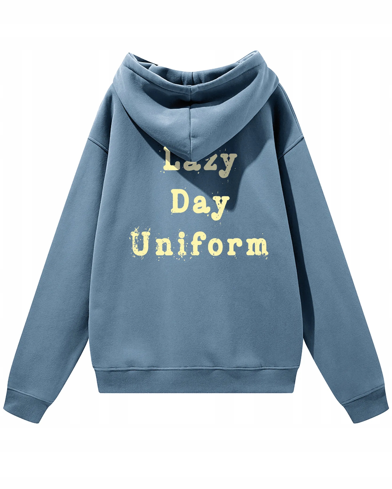 Oversize mikina Lazy Day Uniform s kapucí vtipnou modrou velikostí