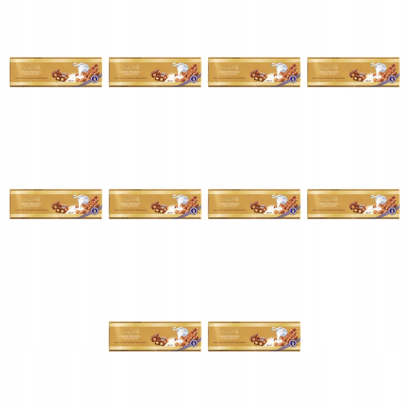 Lindt Swiss Premium Chocolate Milk Hazelnut 300g X10