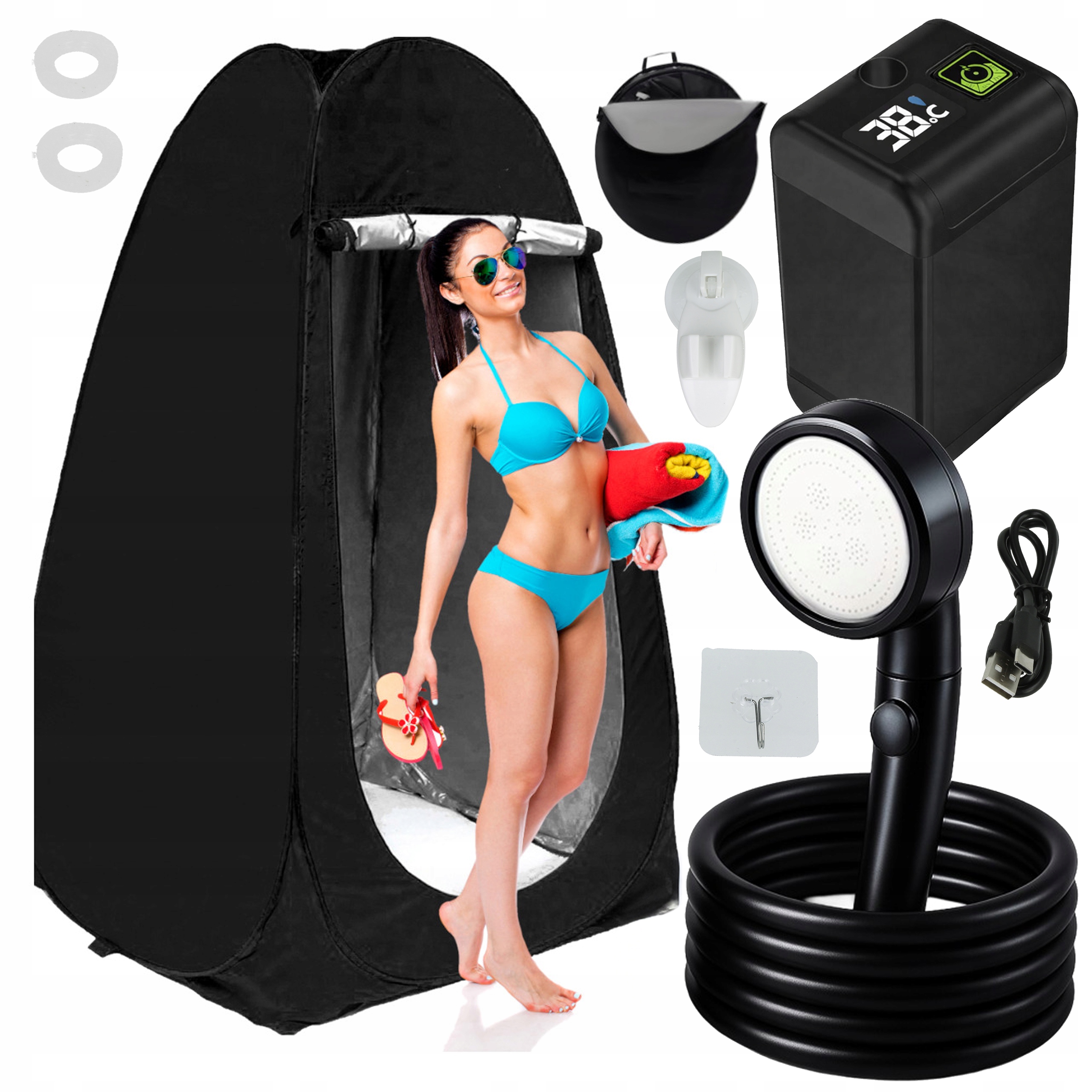 Stan Převlékárna Kempingová Sprcha s čerpadlem na Akumulátor