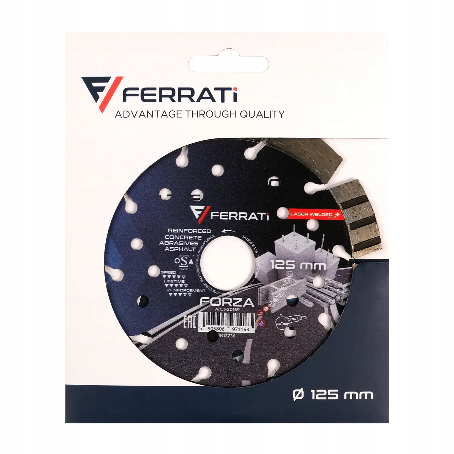 Diamantový kotouč Ferrati Forza 125 mm pro řezání betonu