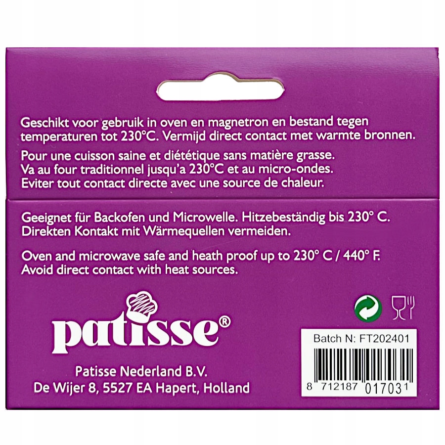 Papier do pieczenia ciast w rolce pergamin do blach paski Patisse 10cmx25m Długość (cm) 25