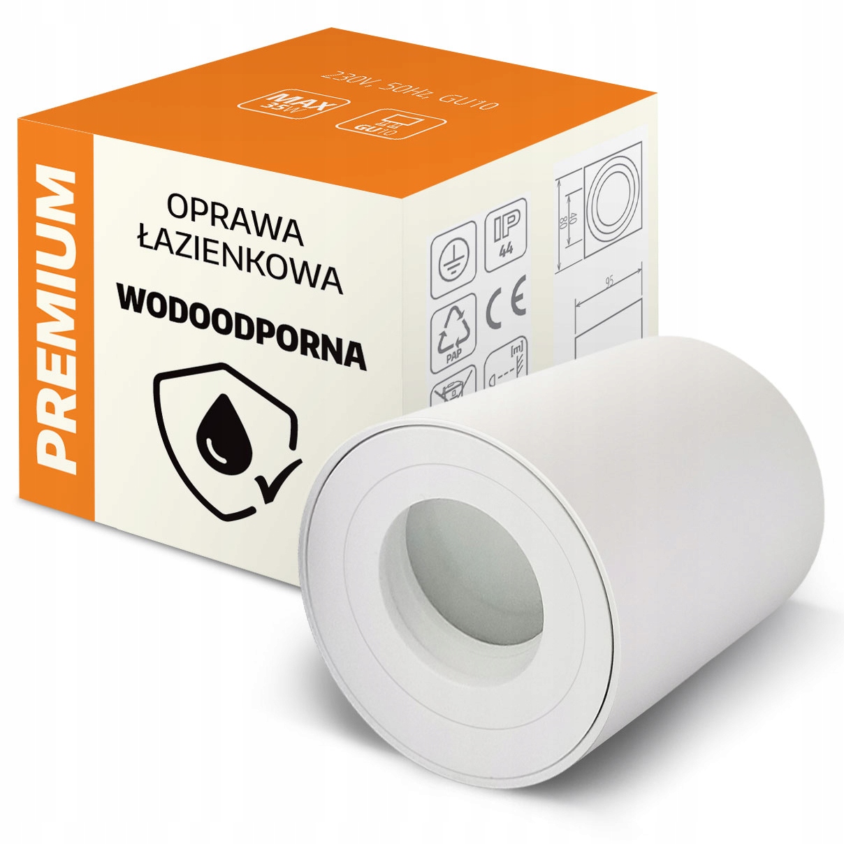 

Lampa Łazienkowa Plafon Tuba Wodoszczelna IP44