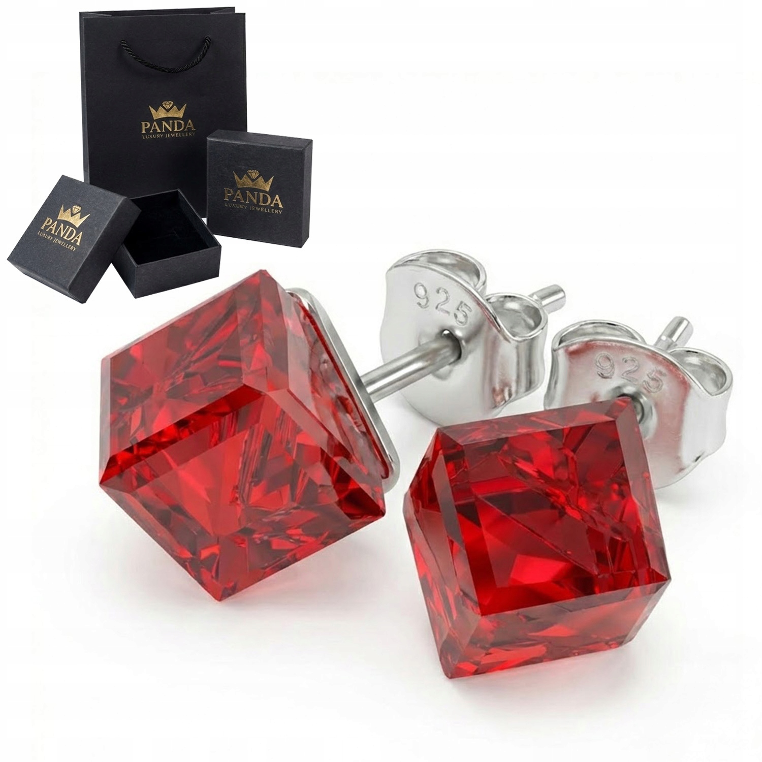 Stříbrné Náušnice Štyfty s křišťálem 925 Dárek pro dítě Dcery ženy