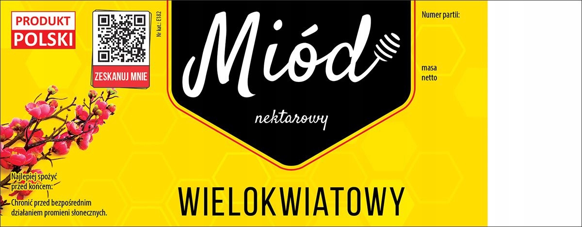 

Etykiety samoprzylepne na miód wielokwiat 100szt