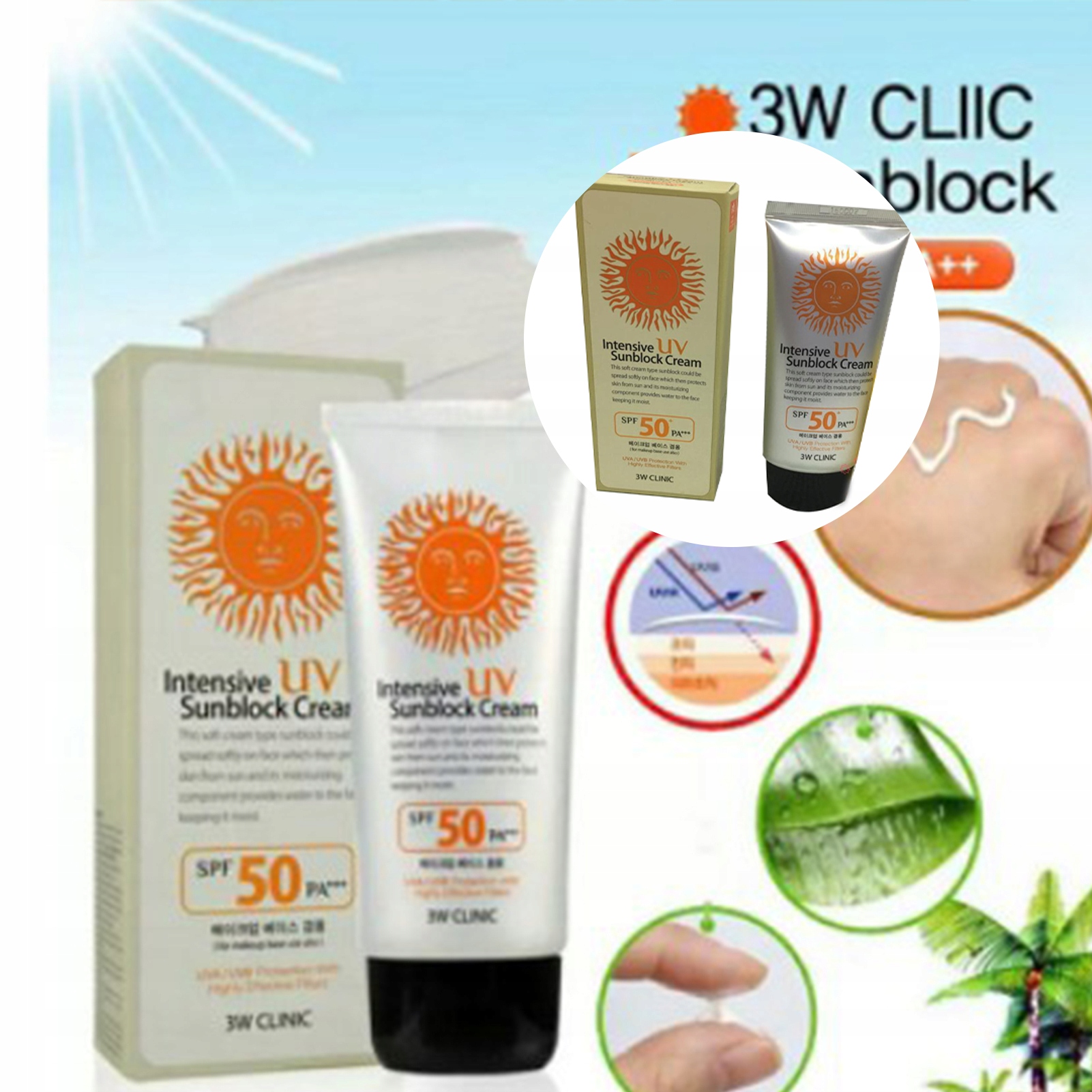 3W CLINIC KREM PRZECIWSŁONECZNY 50 SPF 70 ML Wyrób medyczny nie