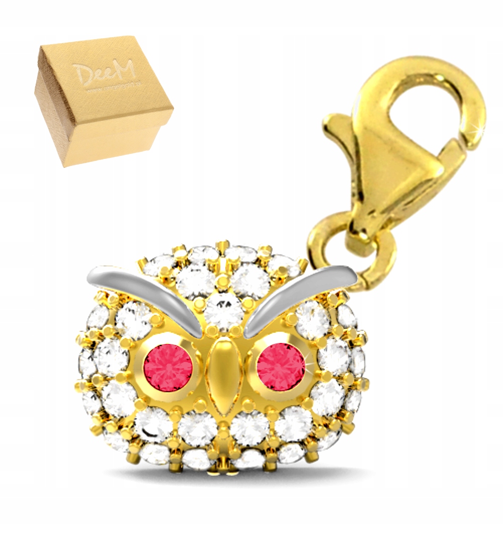 

Charms Sowa Sówka Z Szafirem Rubinem Złoto 333