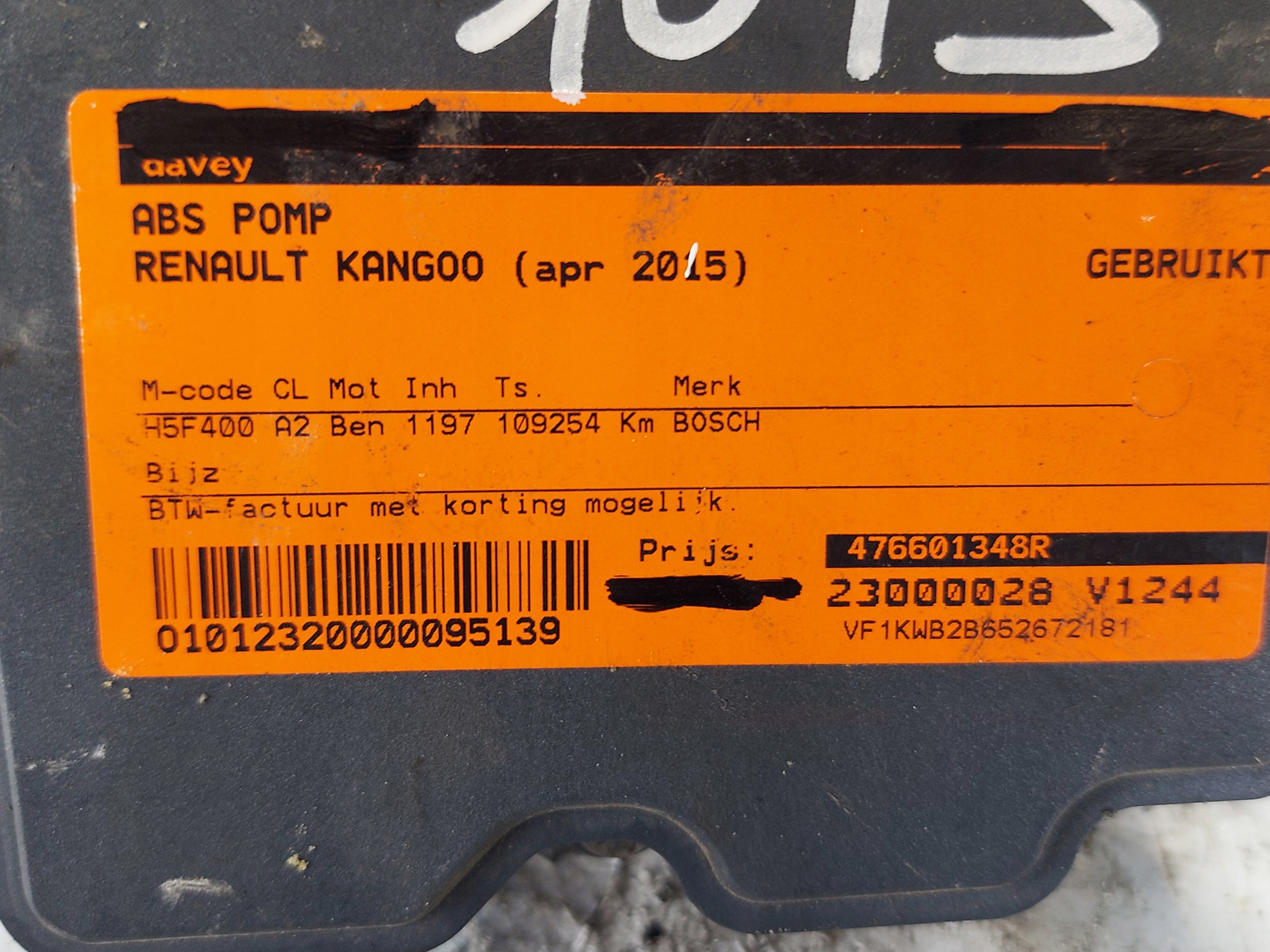 Pompa ABS RENAULT KANGOO 2015R 0265956285