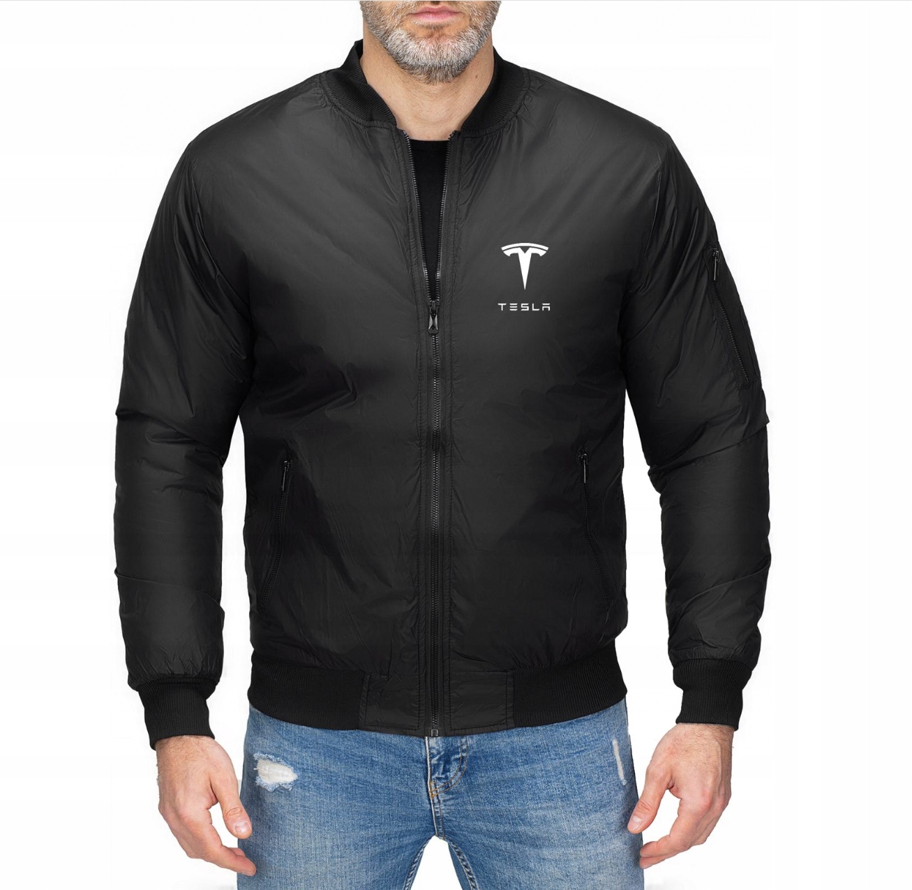 Pánská Bomberová Bunda Bomber Přechodová Péřová Tesla Černá XXL