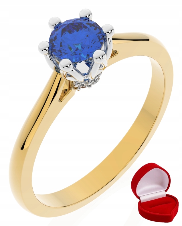 Zlatý Prstýnek 585 14k Safír 0,30 ct Krabička R16