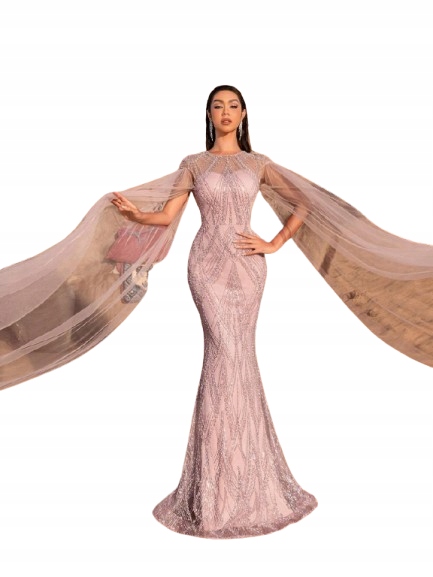 Shein Šaty Večerní Mořská Panna S Ozdobným Přehozem Flitry Xs 1JI