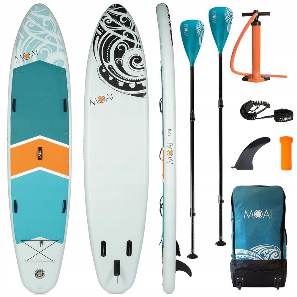 Deska Sup duża rodzinna Moai Multi Tandem 12'4" 376 cm zestaw Dwa Wiosła