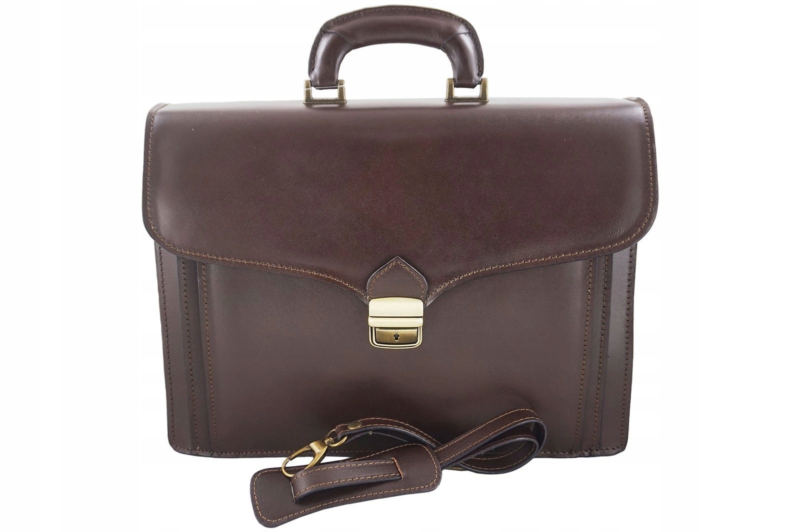 Pánská aktovka z přírodní kůže tmavě hnědá