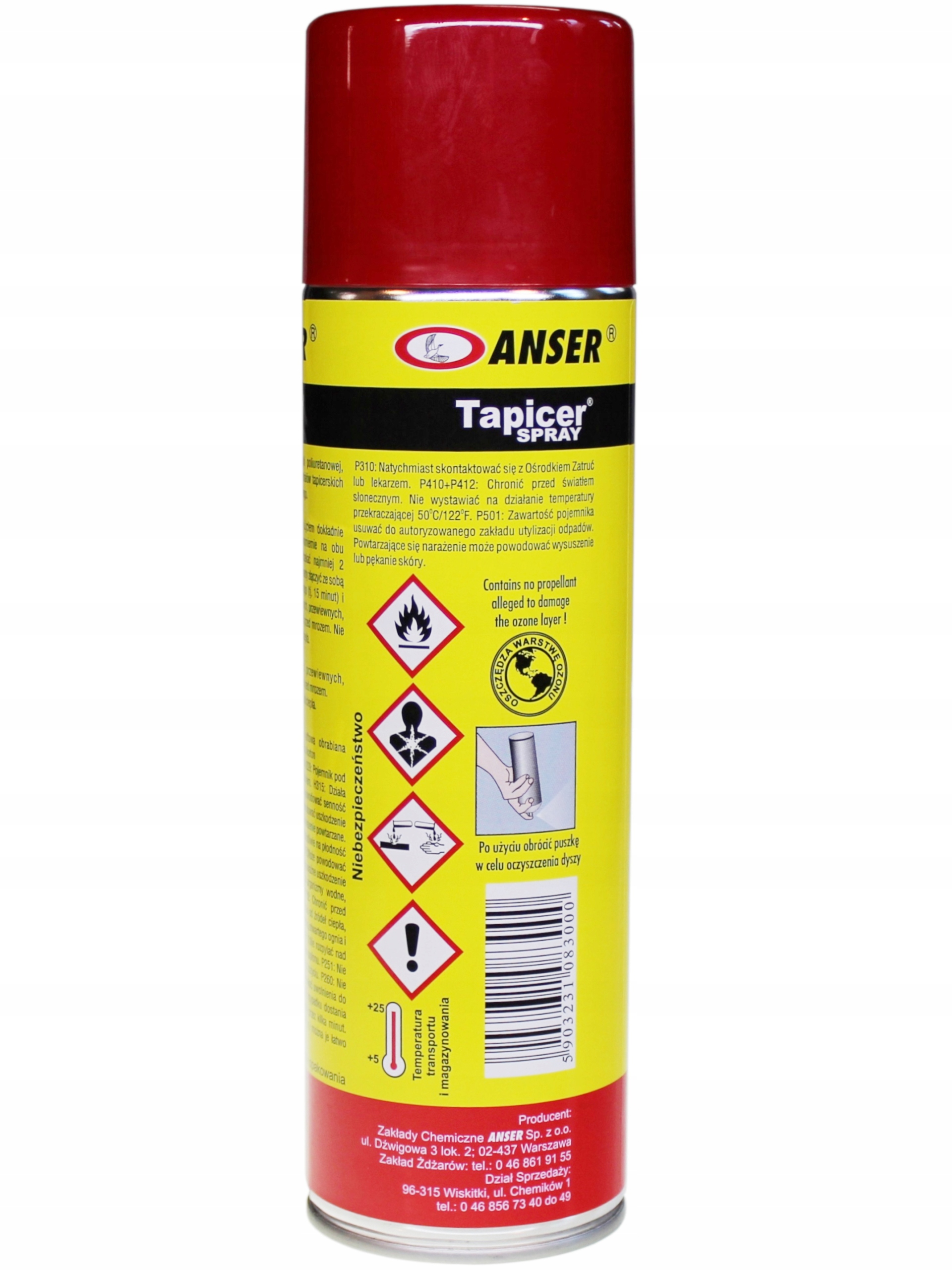 KLEJ TAPICERSKI TAPICER DO PODSUFITKI SPRAY 12 szt Type Other