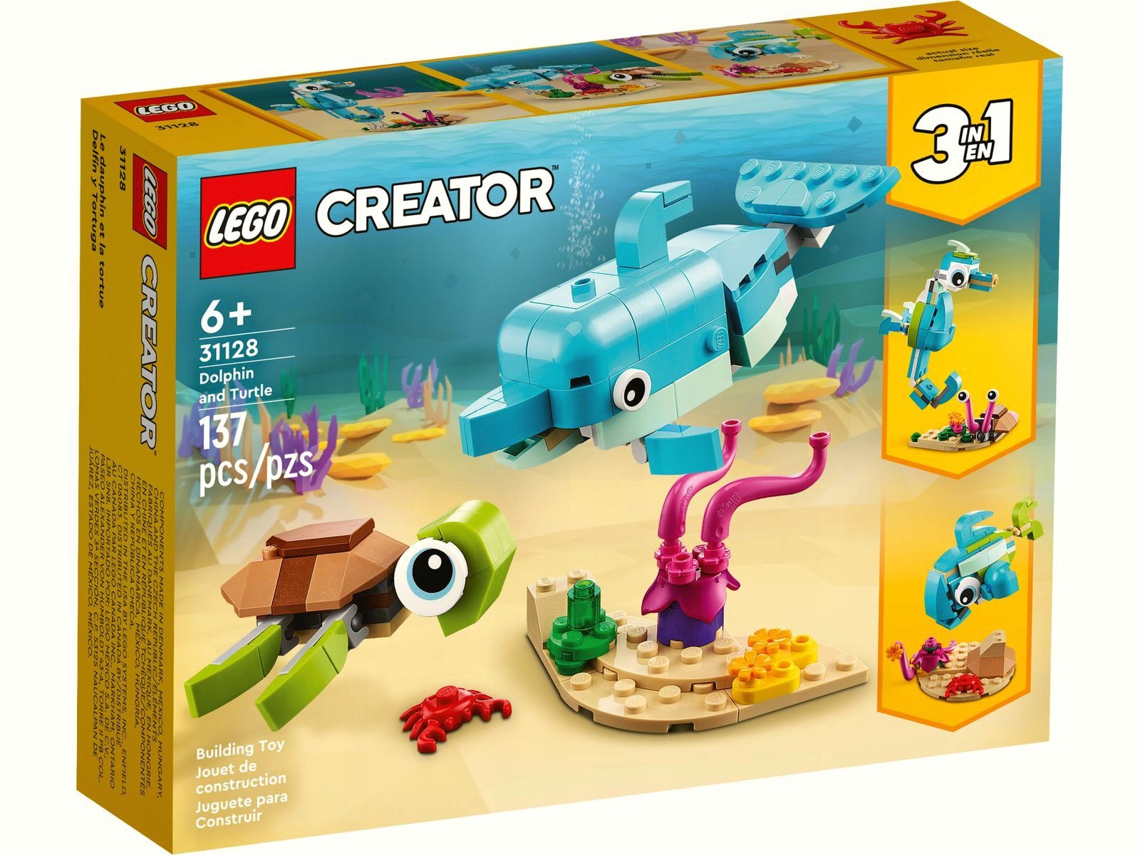 

Oryginalne Lego 31128 Creator 3w1 Delfin i żółw 6+