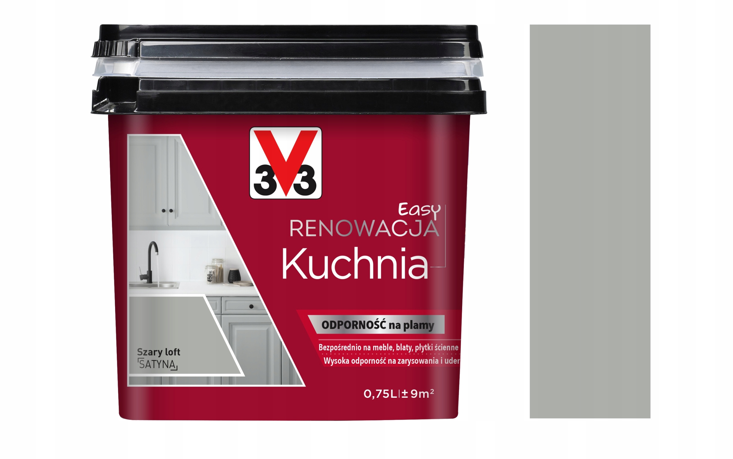 Farba V33 Easy Renowacja Kuchnia Szary Loft 0.75L