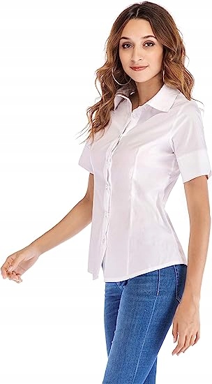 SUNNOW Miętowa koszula damska krótki rękaw r. L Marka inna