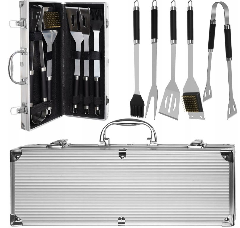 

Zestaw Duże Akcesoria do Grilla Przybory Walizka