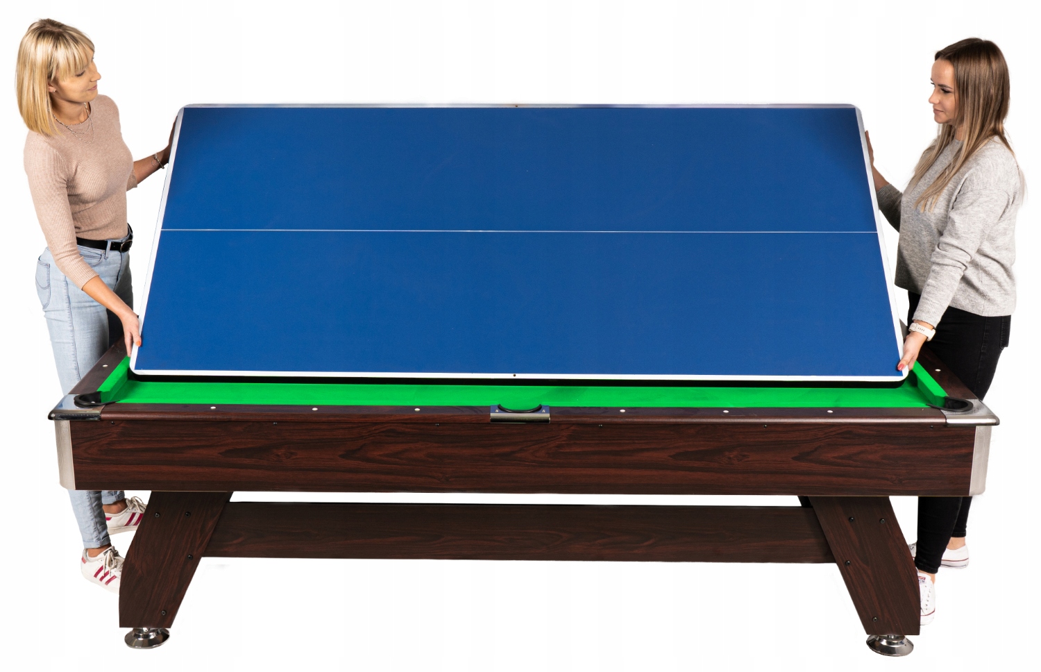 STÓŁ BILARDOWY PING-PONG CYMBERGAJ 8FT Z NAKŁADKĄ Model BOLD-BROWN-8FT-HOCEKY-PING