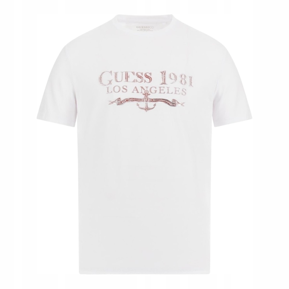 Guess Pánské Tričko Ss Cn Guess 1981 Triangle Tee Bílé r.XL