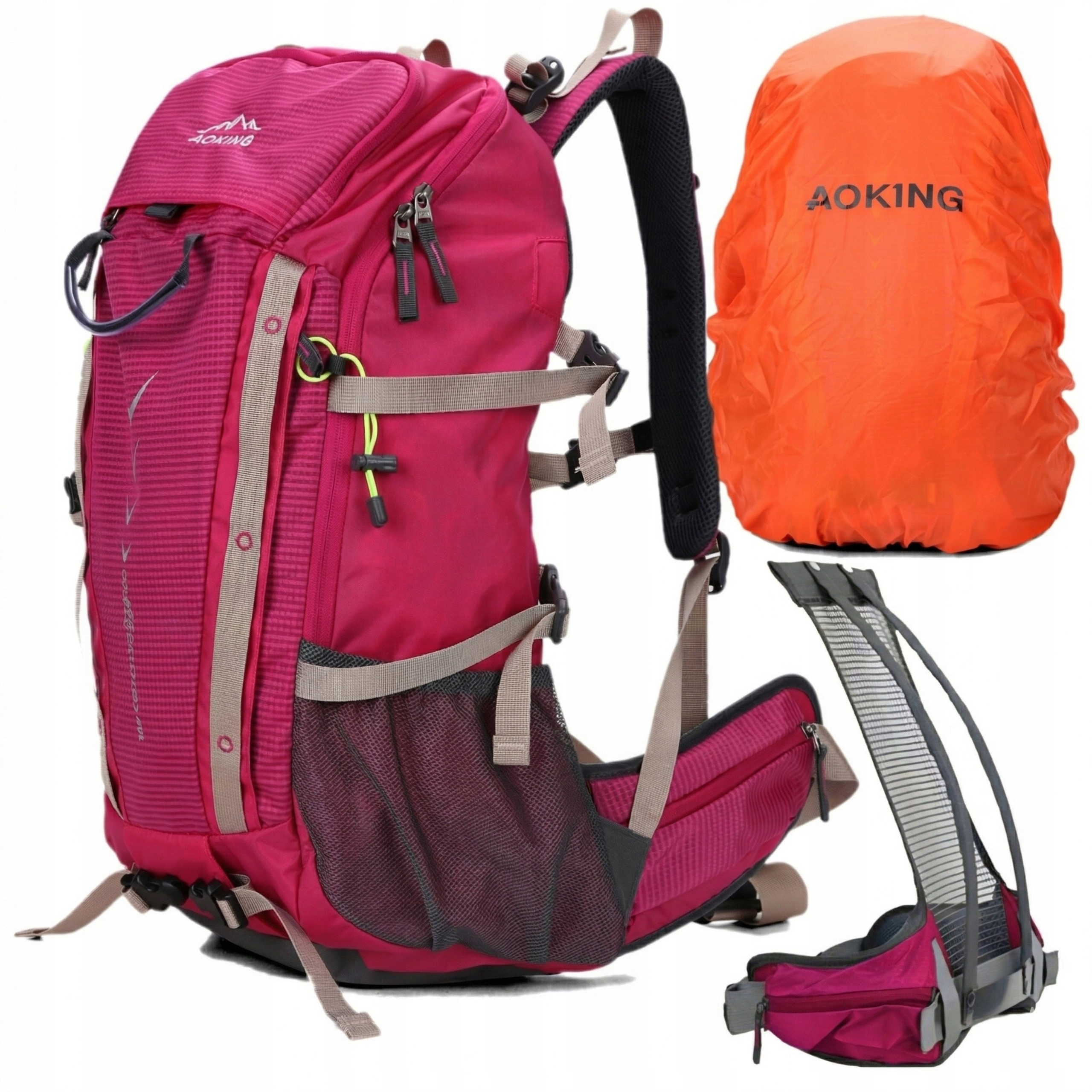 Plecak turystyczny damski Aoking Nature Nomad II 35L różowy wentylacja