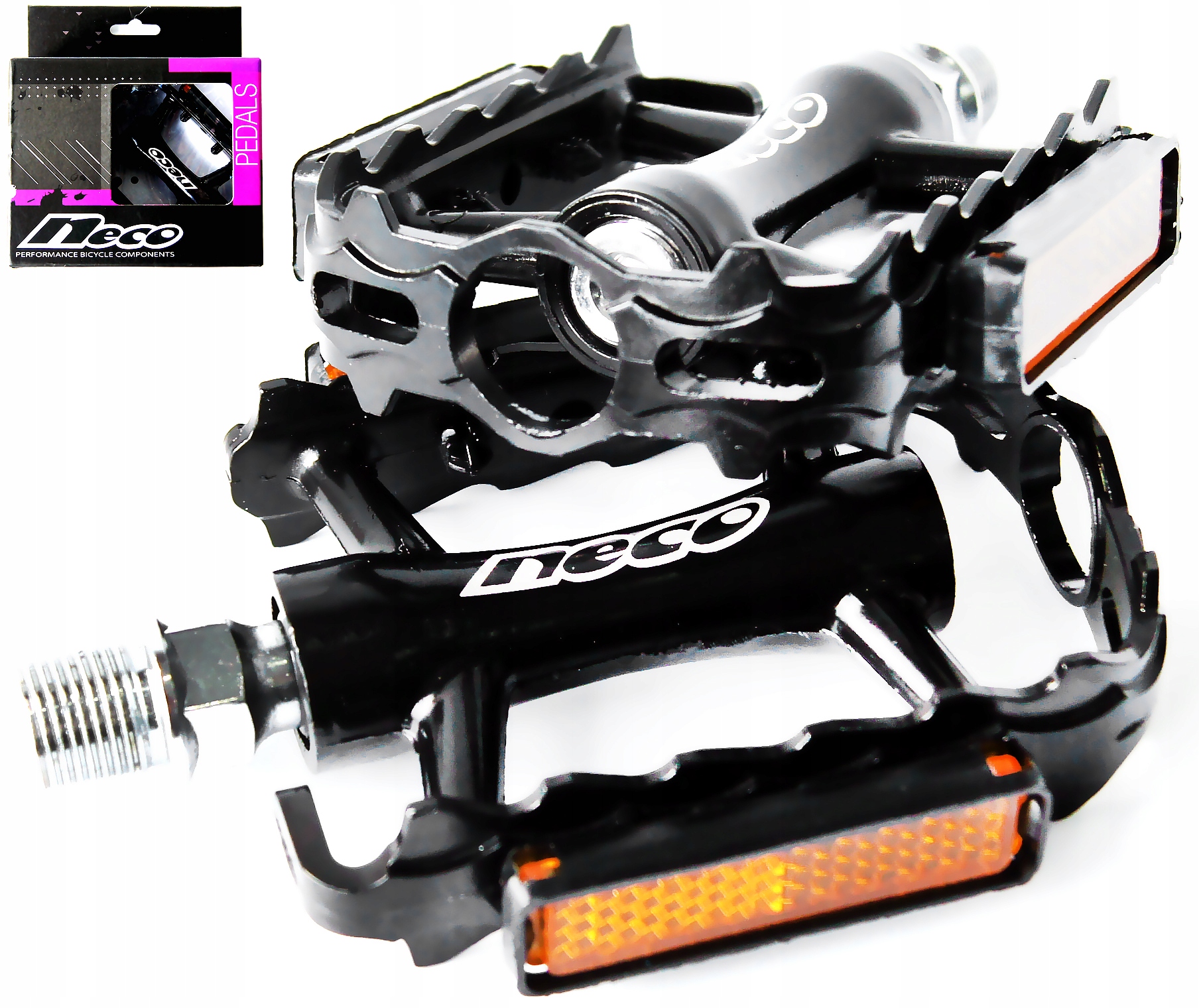 Neco WP-101 Pedały Mtb Łożyska Maszynowe Aluminiowe Czarne