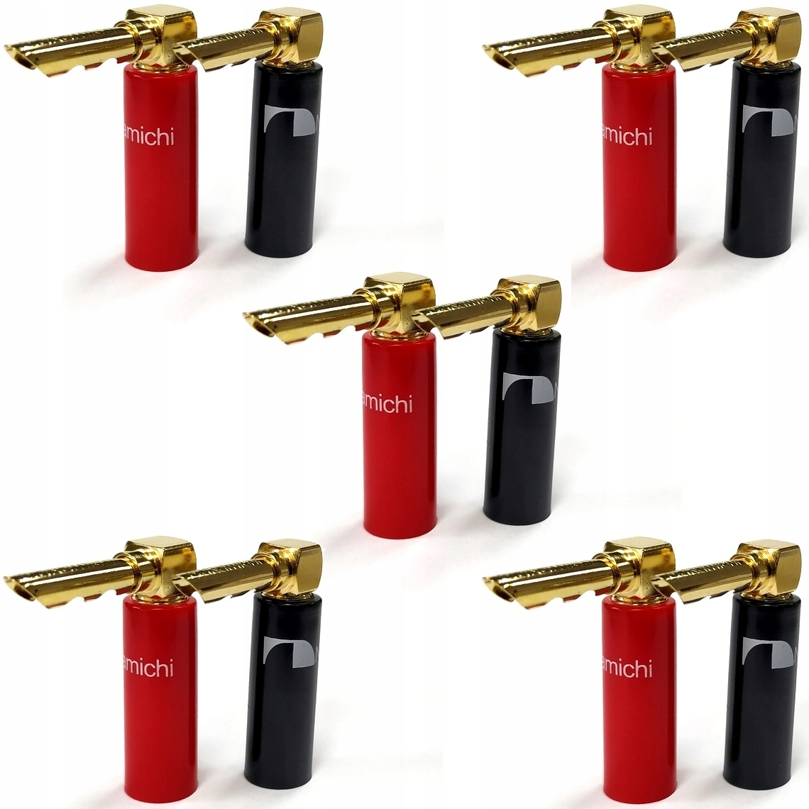 Úhlové Banánkové Zástrčky Bfa Hq Gold Nakamichi 10 Ks