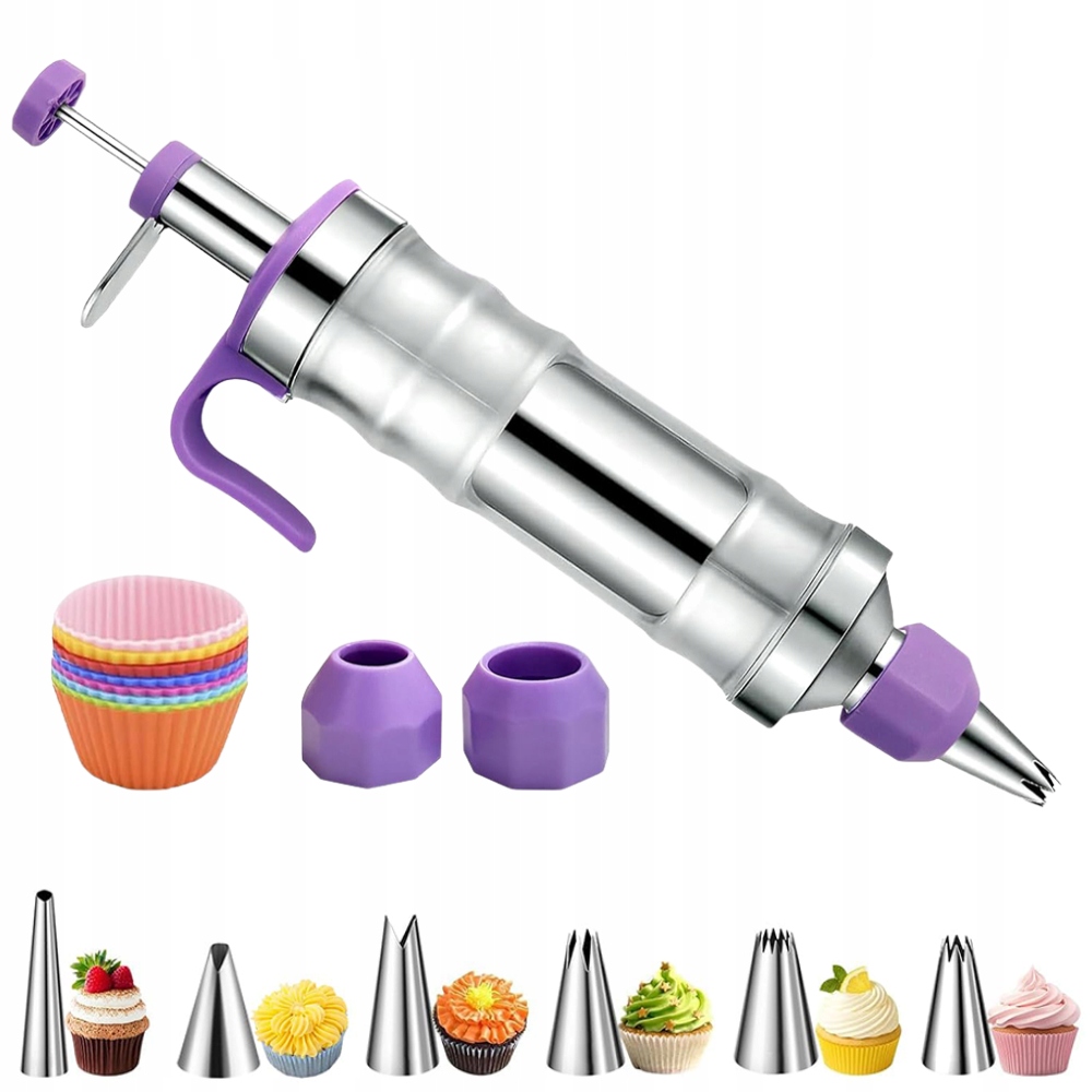 Szpryca Do Pączków Cukiernicza Dekorator Wyciskacz Ciastek 6 Tylki