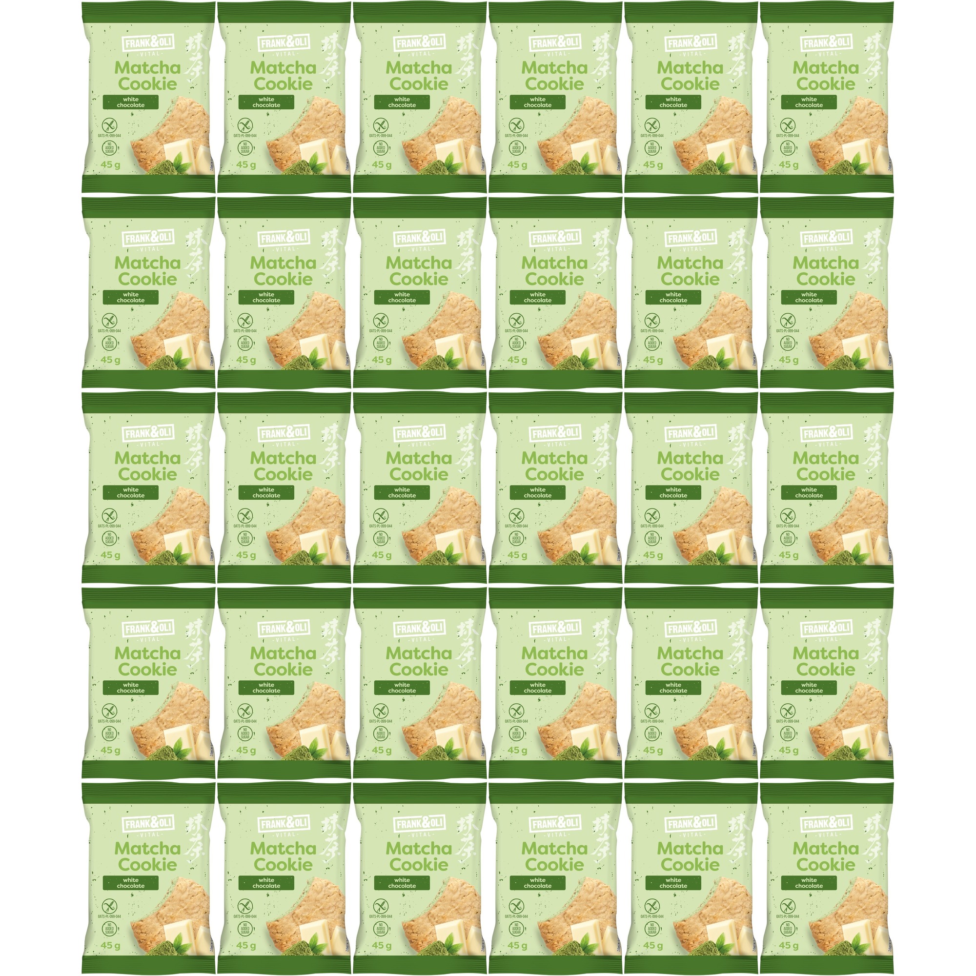 Zestaw 30 x Frank&Oli Ciastko Matcha Biała Czekolada 45 g