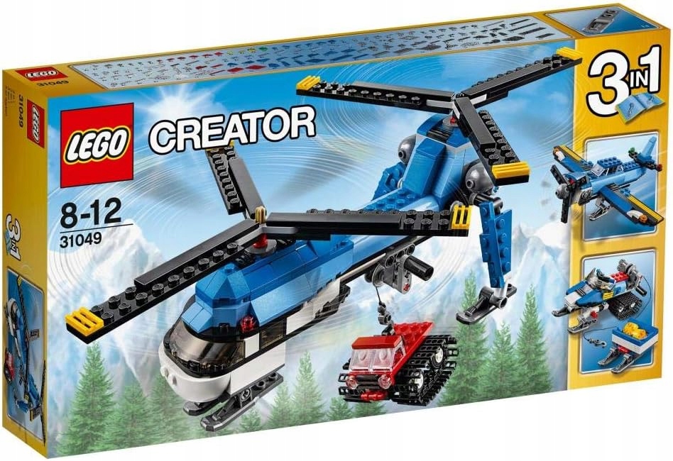 Lego Creator 31049 Helikopter Dwuwirnikowy 3w1 Skuter Śnieżny Samolot Łazik