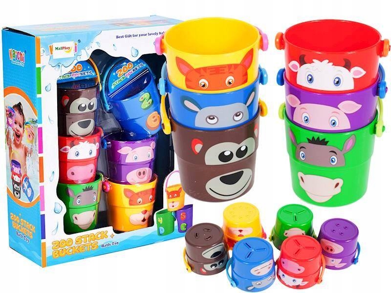 KUBECZKI WIADERKA DO KĄPIELI ZWIERZĄTKA 6 szt Marka MalPlay