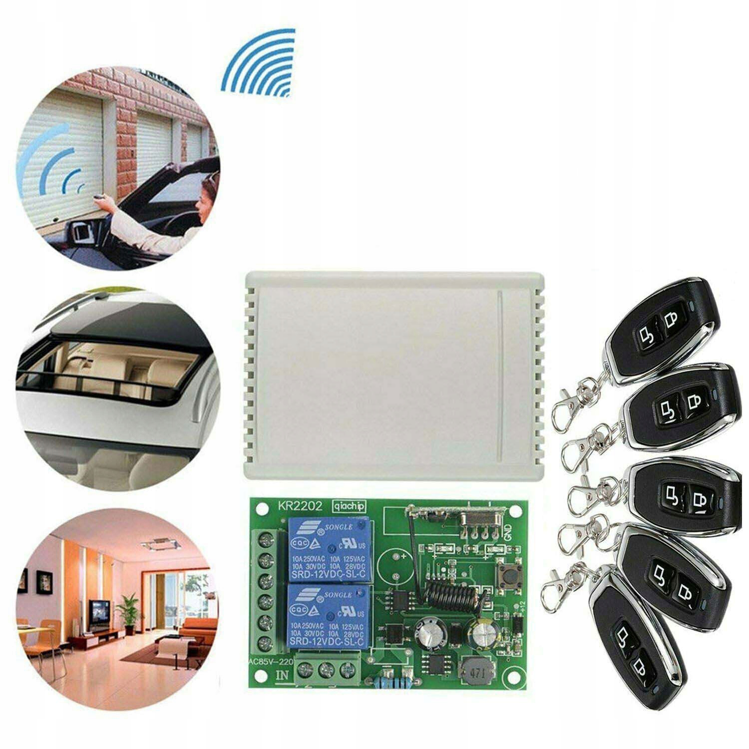 Bezdrátový Dálkový Spínač 433 Mhz S Kovovým Dálkovým Ovládáním, 2 Kanály