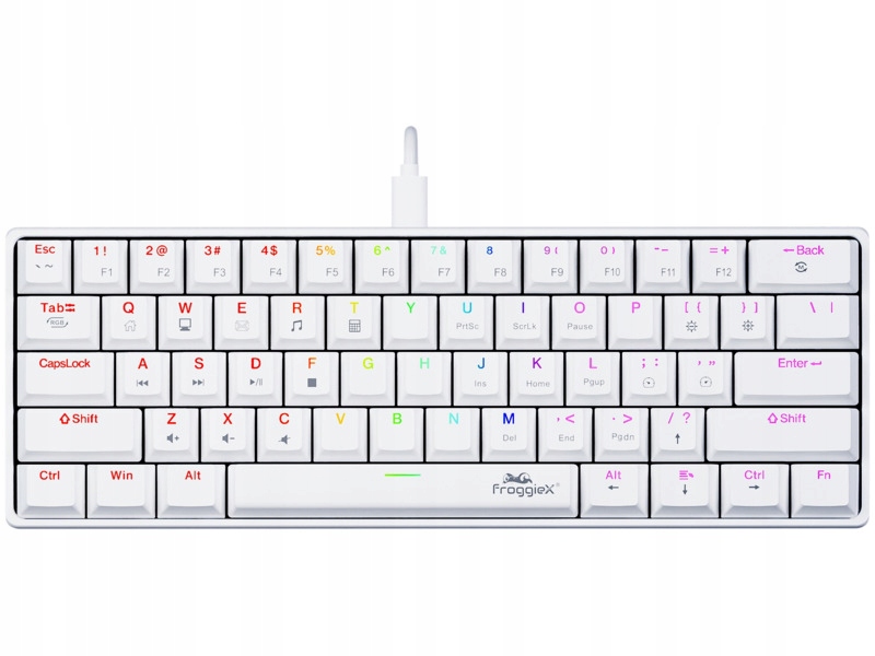 Klawiatura Froggiex Polar Strike FX-PC-K1-W Rgb Outemu Red Switch Biały