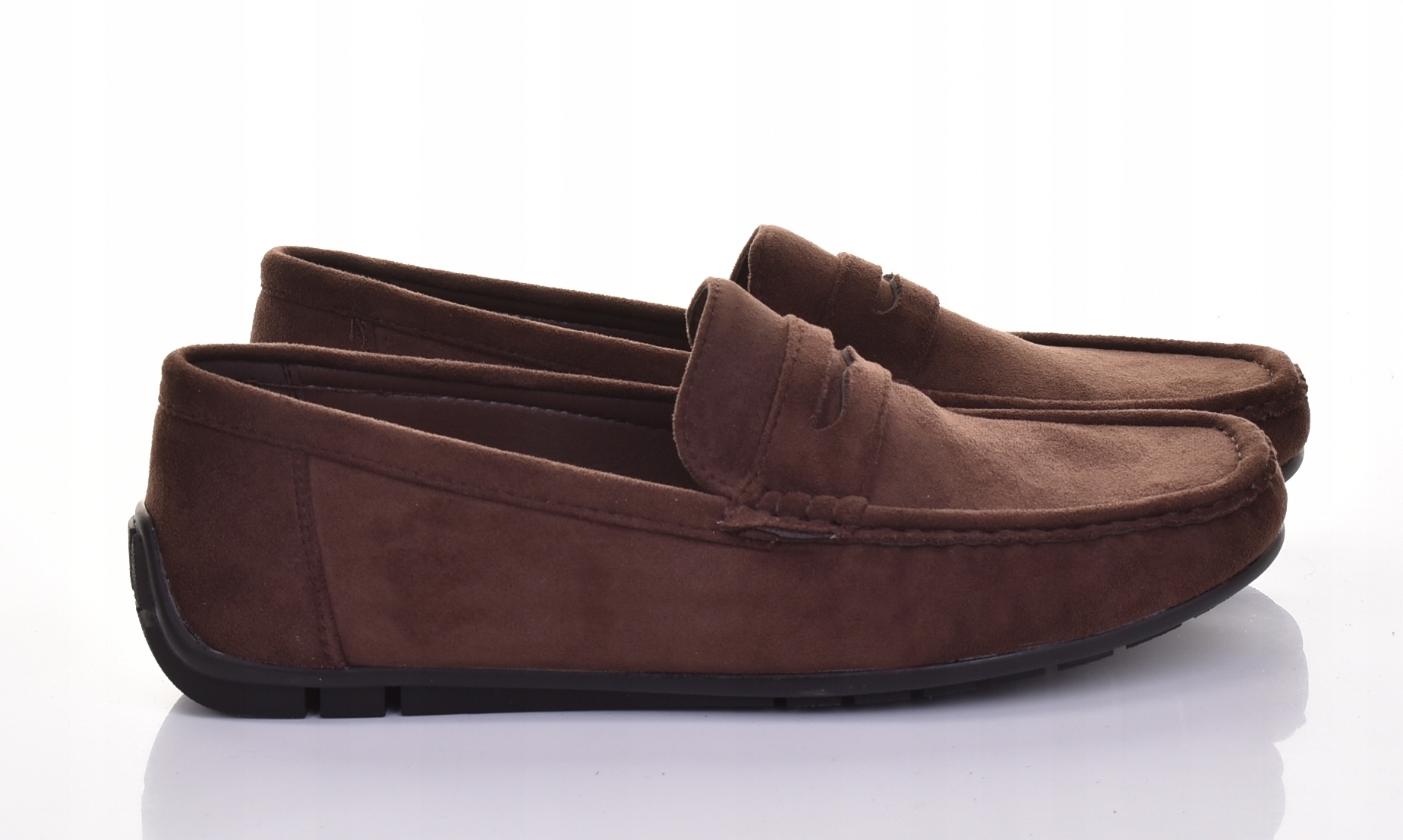 Hnědé Pánské Elegantní Mokasíny, Nazouvací Boty Casual, Semišové
