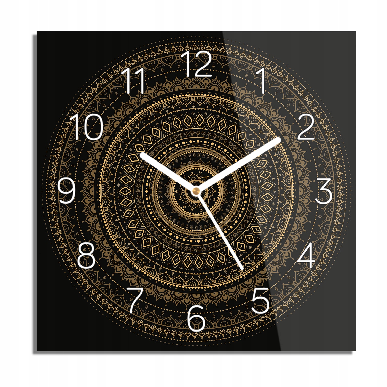 Indie mandala vzor skleněné hodiny do obývacího pokoje 30x30