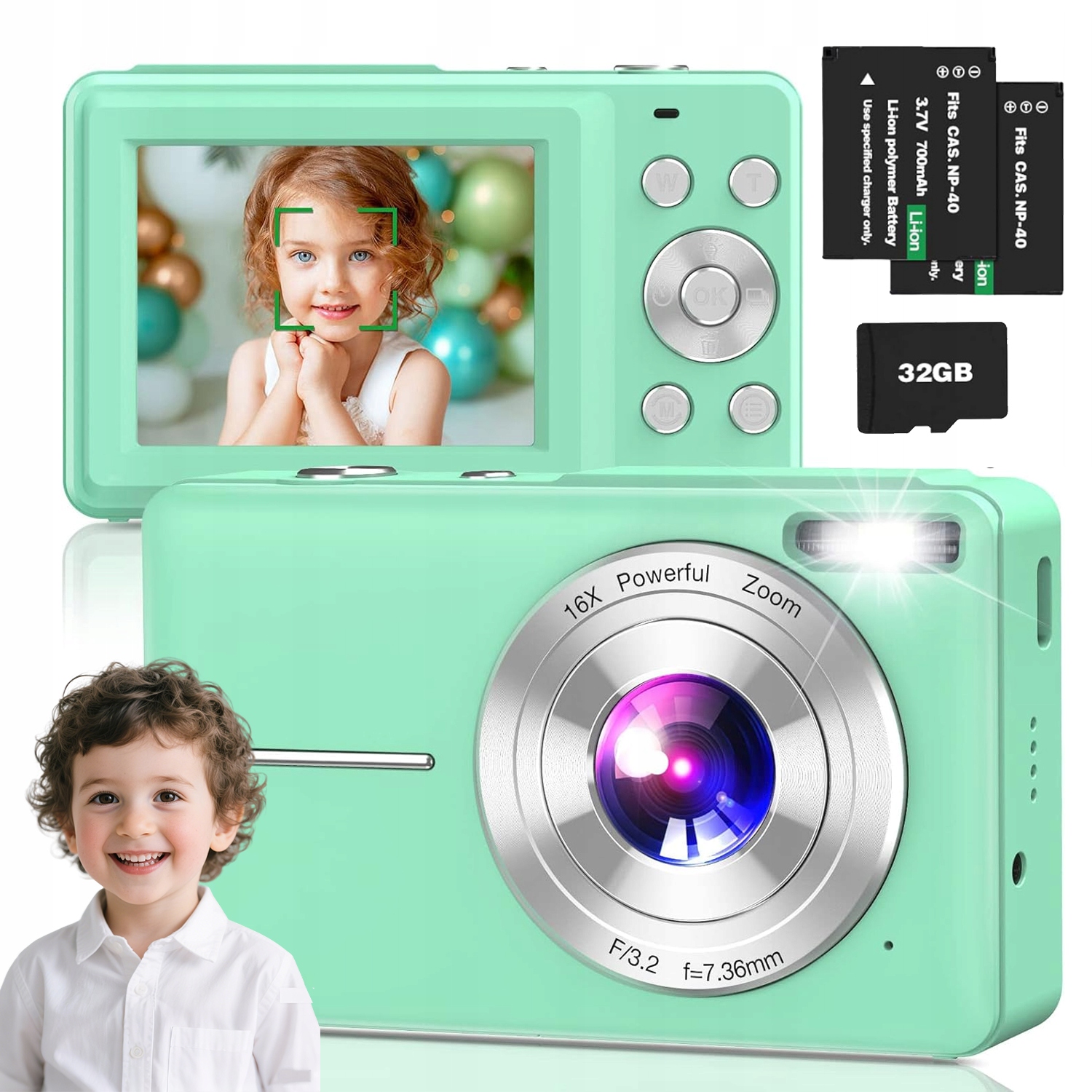 Digitální Fotoaparát 1080P Pro Domácí Použití Minifotoaparát 32G Karta