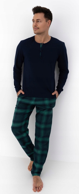 Sensis Pánské Pyžamo Bavlna Luke Námořnická Modrá/zeleň Dlouhé Kalhoty L/40