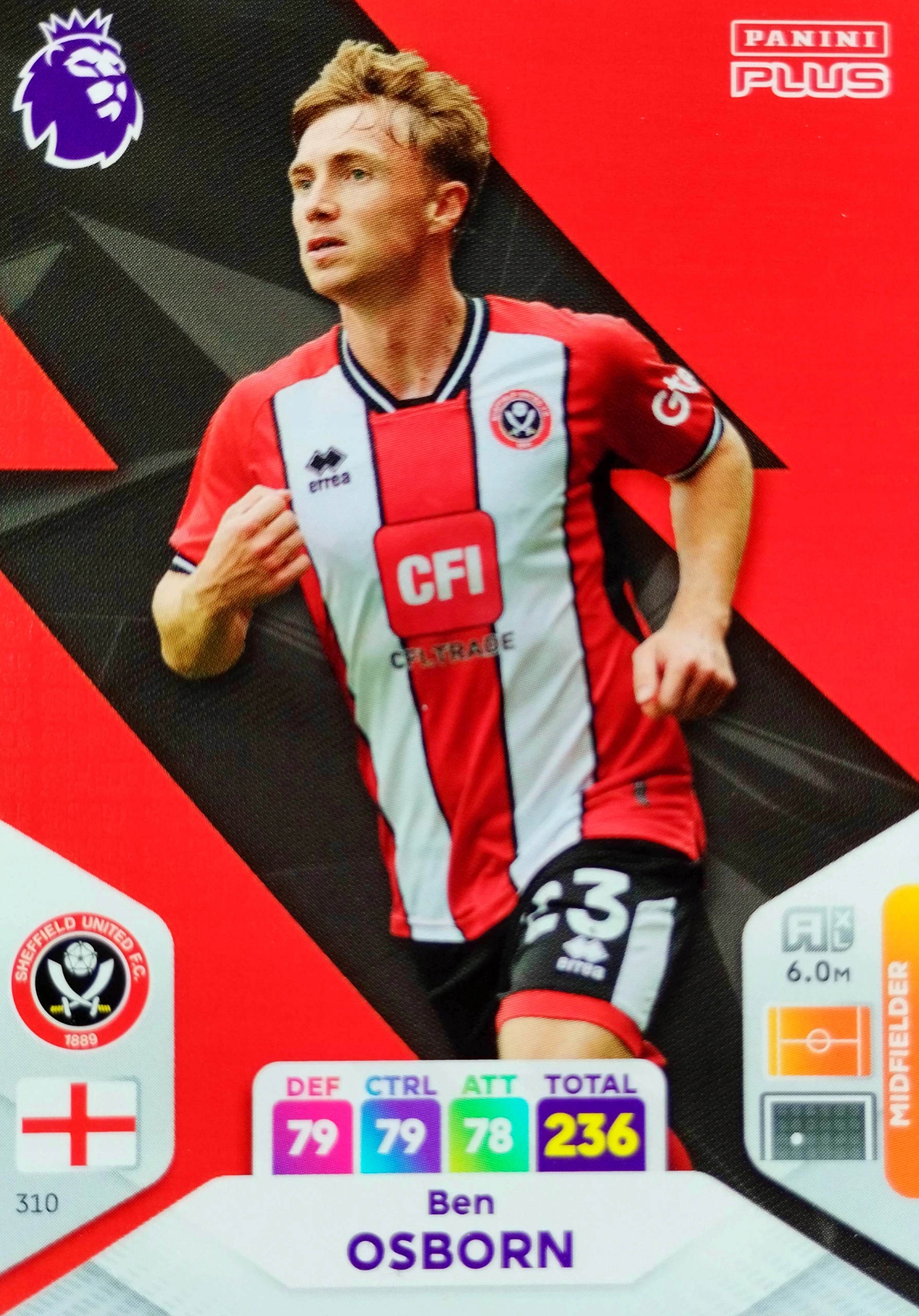 Panini Premier League 2024 Plus 310 Ben Osborn Sheffield United