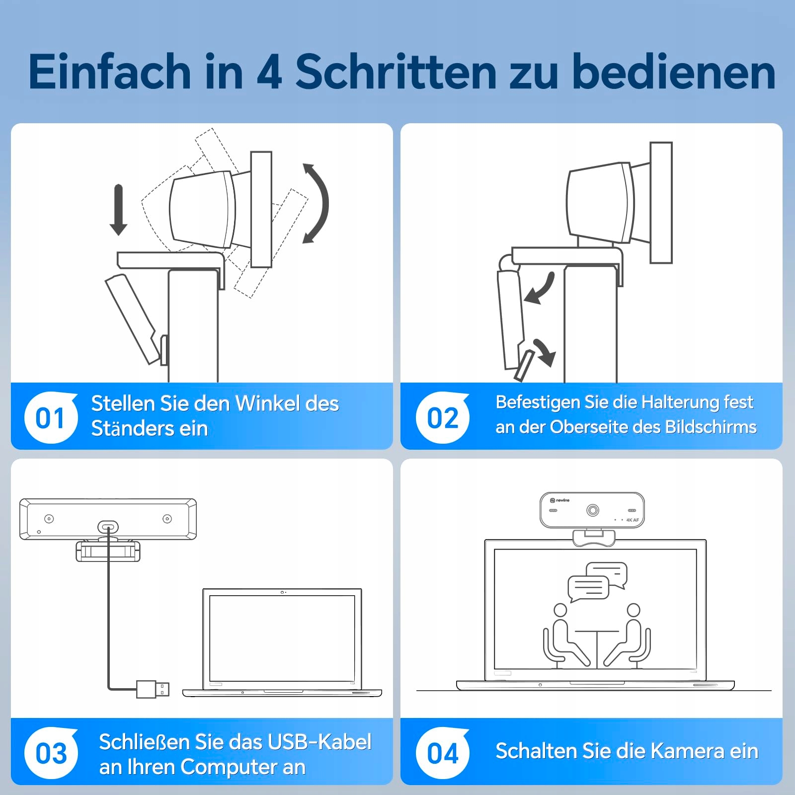 N WEBCAM 4K 30FPS KAMERA PC Z MIKROFONAMI SONY SENSOR USB HD DO MAC SKYPE — miniatura 7