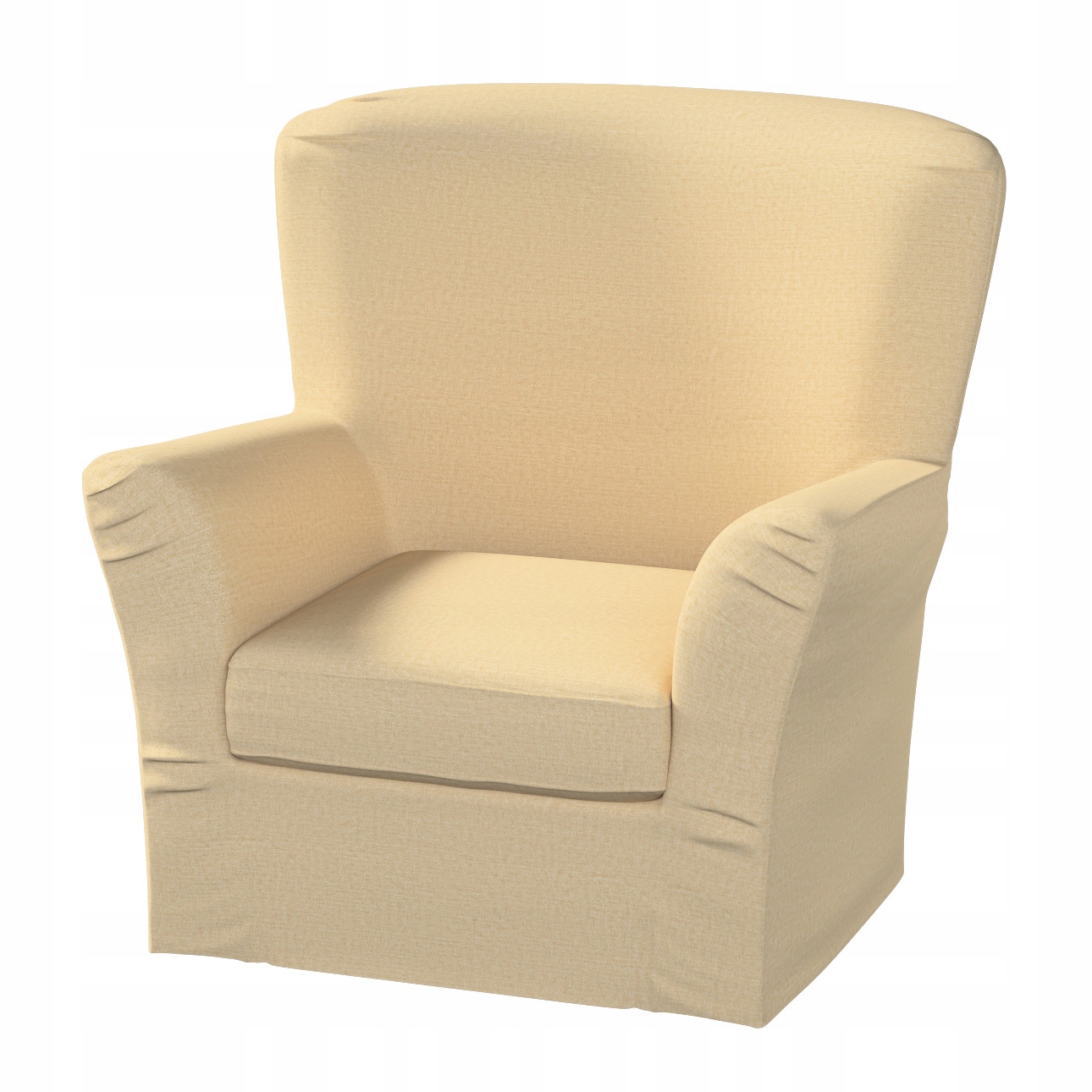 Dekoria Potah na křeslo Tomelilla vysoký s záložkami Ikea hnědý