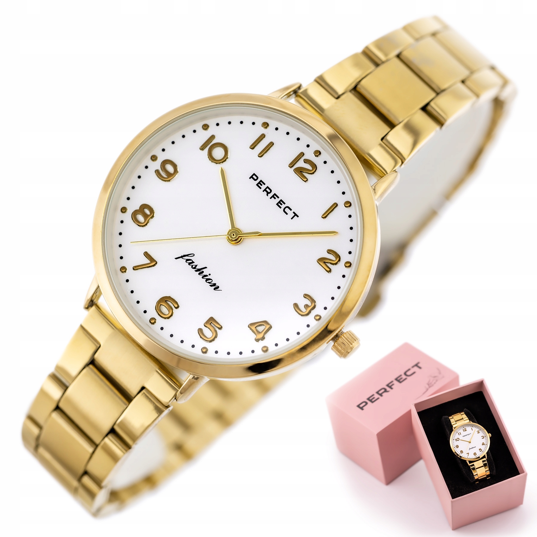 Zegarek Damski Perfect Verona bransoleta cyfry +box +grawer
