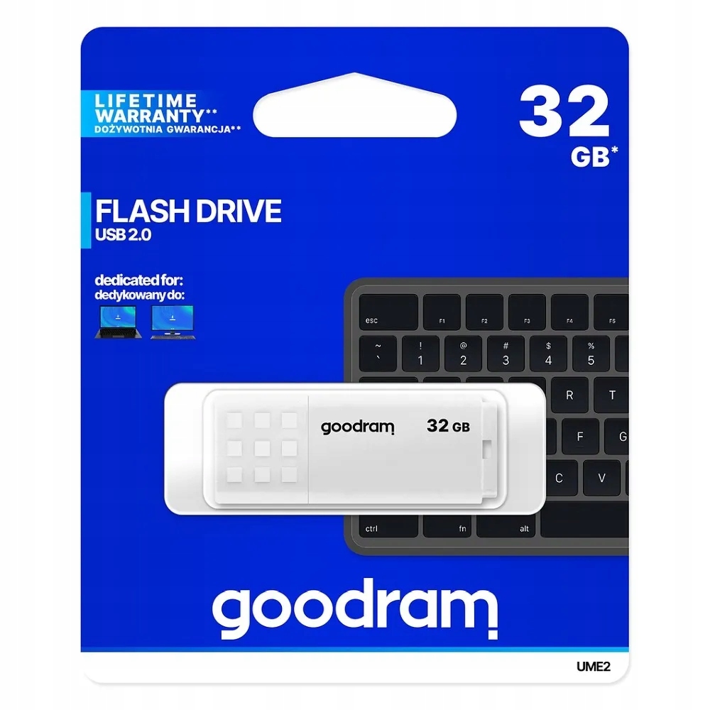 Pendrive 32GB GOODRAM USB 2.0 UME2 BIAŁY