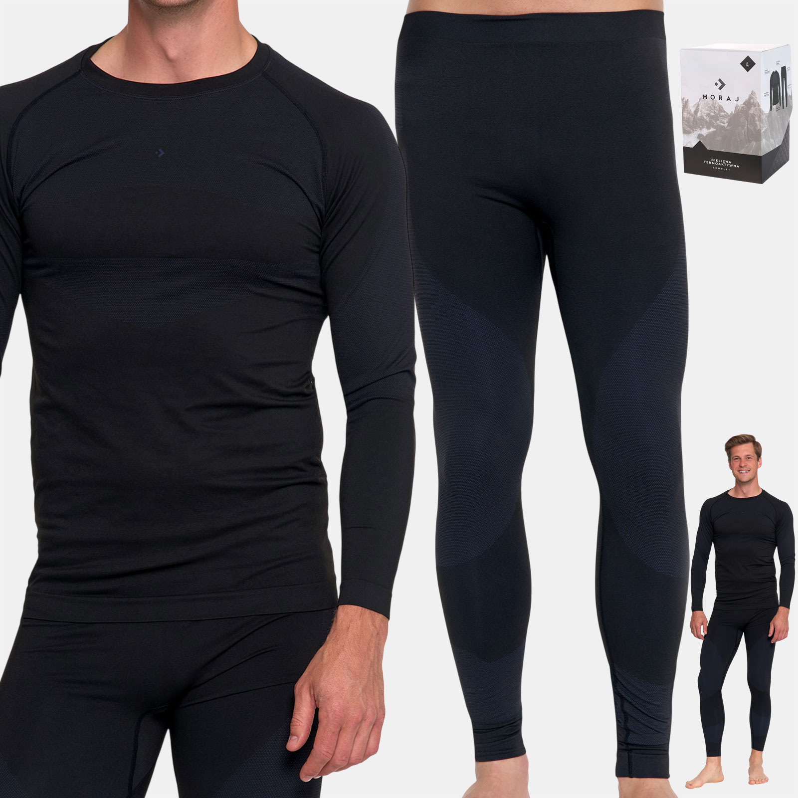 Pánské termoaktivní spodní prádlo Termoaktivní komplet pohodlný černo-modrý XL