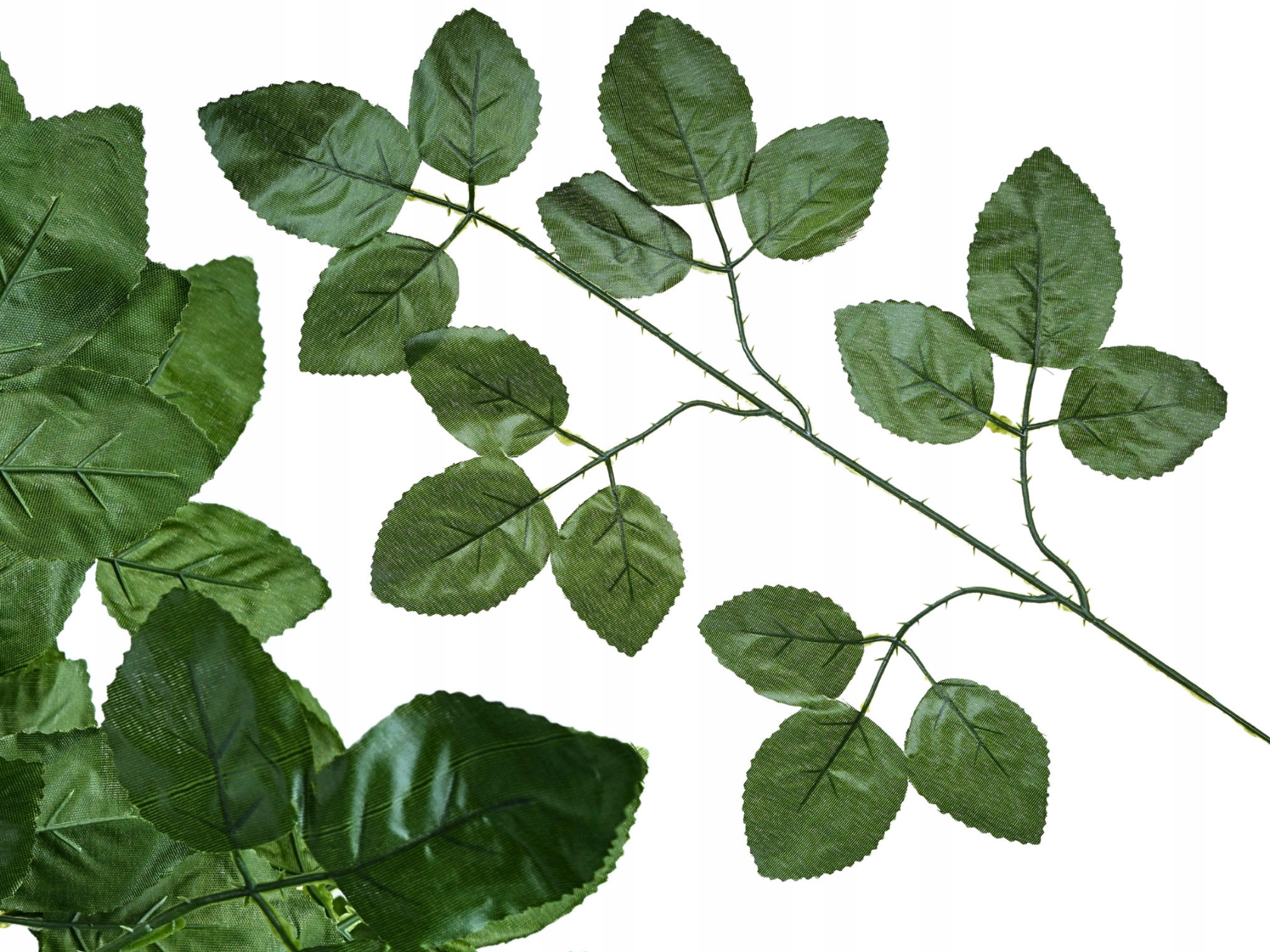 12x SZTUCZNE LIŚCIE RÓŻ SZTUCZNA GAŁĄZKA ZIELONE LIŚCIE NA STROIK 50CM Marka Topoblu