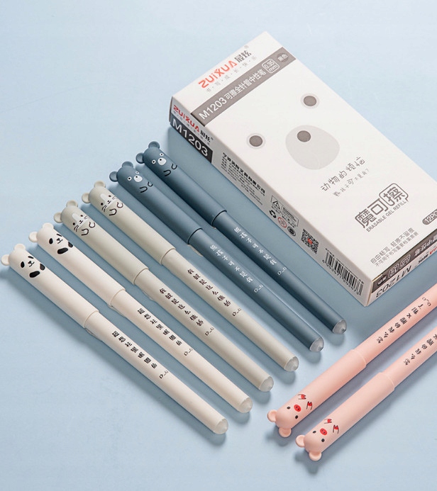 Długopis wymazywalny ZMAZYWALNY żelowy ścieralny MIŚ PANDA Z USZAMI Kolor Odcienie fioletu