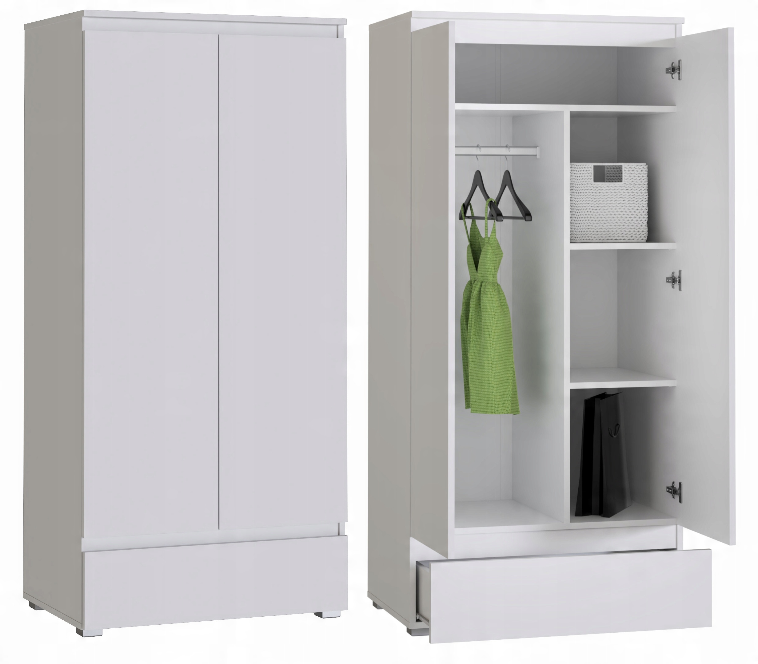 

Szafa Ubrania Garderoba Neo 05 Biała Szuflada 85CM