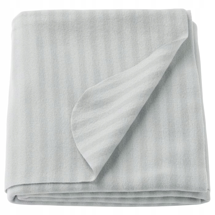 

Pled Vitmossa 120x160 Paski Szare Koc Narzuta Ikea