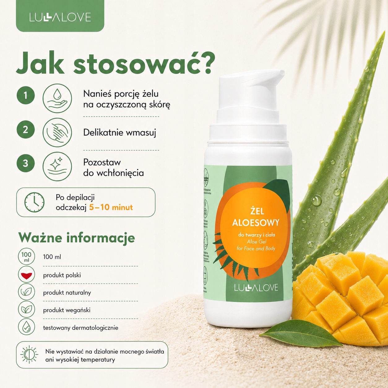 LullaLove - el aloesowy do twarzy i ciaa po opalaniu/depilacji,  5904121610221  Cena  Opinie - Allegro
