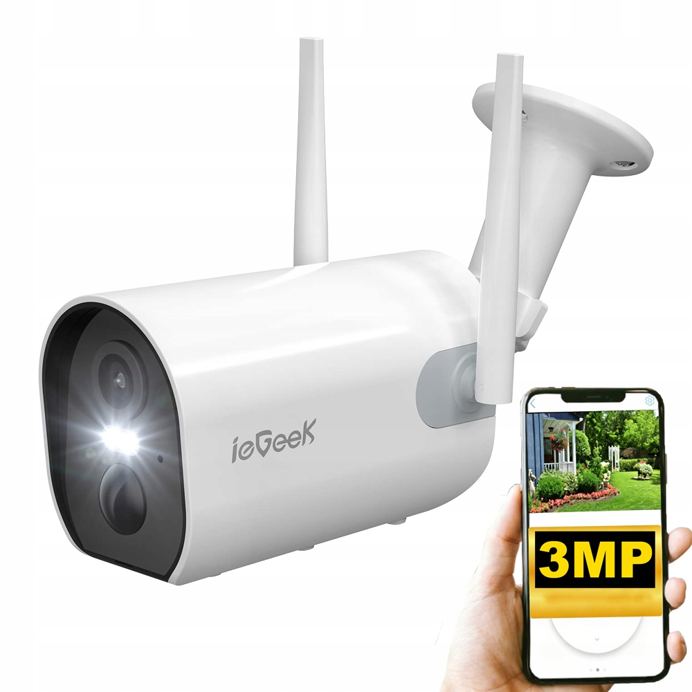 Wifi 3Mpx kamera na baterie Bezdrátová 2K s barevným nočním viděním